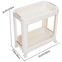 H&O Direct 2 Shelf White Storage Cart - Size: 52 x 52 x 30cm - Wilko - thumbnail 6