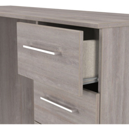 Crowndale Worcester 6 Drawer Grey Oak Kneehole Desk Ready Assembled - Size: 80 x 125 x 39cm - Wilko - thumbnail 6