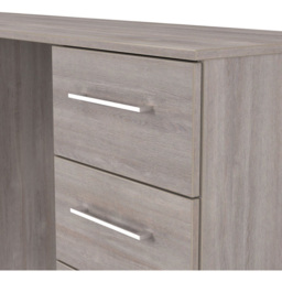 Crowndale Worcester 6 Drawer Grey Oak Kneehole Desk Ready Assembled - Size: 80 x 125 x 39cm - Wilko - thumbnail 7