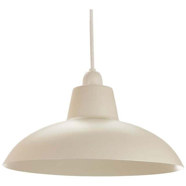 Happy Homewares Matt Cream Curved Metal Industrial Retro Designed Pendant Shade - Size: 13 x 29 x 29cm - Wilko - image 1