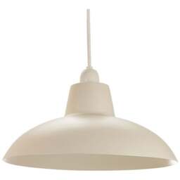 Happy Homewares Matt Cream Curved Metal Industrial Retro Designed Pendant Shade - Size: 13 x 29 x 29cm - Wilko - thumbnail 1