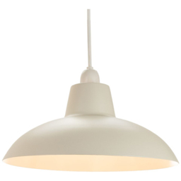 Happy Homewares Matt Cream Curved Metal Industrial Retro Designed Pendant Shade - Size: 13 x 29 x 29cm - Wilko - thumbnail 3