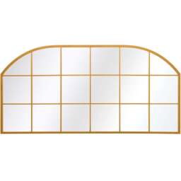 MirrorOutlet The Arcus Gold Metal Arched Window Wall Mirror 174 x 85cm - Wilko