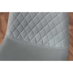 Furniturebox Solara Set of 2 Elephant Grey and Black Faux Leather Dining Chair - Wilko - thumbnail 5