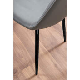 Furniturebox Solara Set of 2 Elephant Grey and Black Faux Leather Dining Chair - Wilko - thumbnail 6
