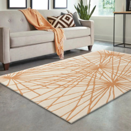 Esselle Home Aura Starburst Natural and Orange Rug 200 x 290cm - Wilko - thumbnail 3