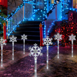 The Christmas Workshop 4 Pack 40 LED White Snowflake Garden Stake Light - Wilko - thumbnail 7