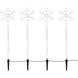 The Christmas Workshop 4 Pack 40 LED White Snowflake Garden Stake Light - Wilko - thumbnail 4
