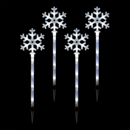 The Christmas Workshop 4 Pack 40 LED White Snowflake Garden Stake Light - Wilko - thumbnail 6