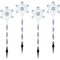 The Christmas Workshop 4 Pack 40 LED White Snowflake Garden Stake Light - Wilko - thumbnail 3