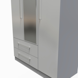 Crowndale Worcester 3 Door 2 Drawer Uniform Grey and Dusk Grey Mirrored Wardrobe Ready Assembled - Size: 3 Door, 2 Drawer - Wilko - thumbnail 7