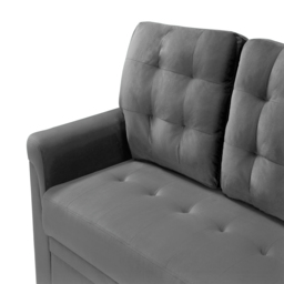 Furniture One 3 Seater Grey Velvet Corner Storage Sofa Bed - Wilko - thumbnail 6