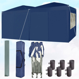 Blue 3 x 6m Pop Up Gazebo with Weight Bags and Removable Side - MCC - Wilko - thumbnail 3