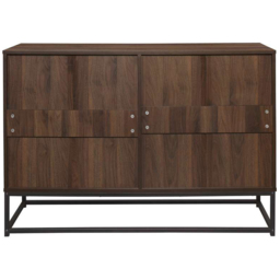 Houston 6 Drawer Walnut Wood Chest of Drawers - Size: 4 Drawer - Brown - Birlea - Wilko - thumbnail 6
