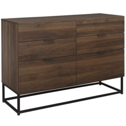 Houston 6 Drawer Walnut Wood Chest of Drawers - Size: 4 Drawer - Brown - Birlea - Wilko - thumbnail 3