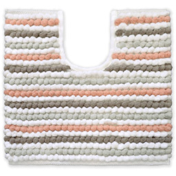Allure Bath Fashions Blush Pink Striped Chunky Bobble Pedestal Mat 50 x 50cm - Wilko