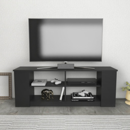 Decorotika Space 8 Shelf Anthracite TV Unit - Size: 51.8 x 140 x 35cm - Black - Wilko - thumbnail 6