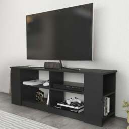 Decorotika Space 8 Shelf Anthracite TV Unit - Size: 51.8 x 140 x 35cm - Black - Wilko - thumbnail 1