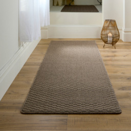 My Mat Mink Sculptured Honeycomb Washable Runner 67 x 230cm - Brown - Wilko - thumbnail 3