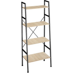 tectake Liverpool 4 Tier Light Wood Oak Sonoma Ladder Shelf - Size: 150 x 36.5 x 61.5cm - Brown - Wilko - thumbnail 3