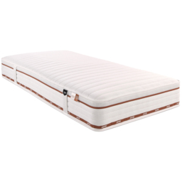 Jay-Be Ryze Single 800 Pocket Sprung e-Fibre Mattress with 3D Mesh Ventilated Border - White & Brown - Wilko