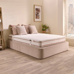 Jay-Be Ryze Single 800 Pocket Sprung e-Fibre Mattress with 3D Mesh Ventilated Border - White & Brown - Wilko - thumbnail 3