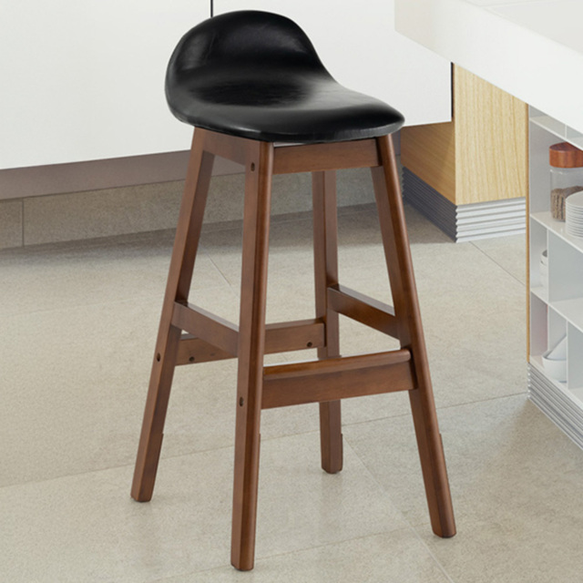 Costway Black Padded Seat Bar Stool with Backrest Set of 2 - Size: 40 x 43 x 83cm - Wilko - image 1