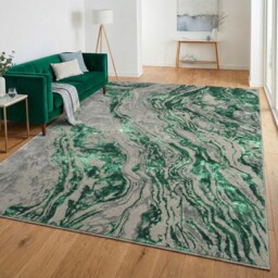 Sunset Emerald Marble Rug Green 120cm - Wilko - thumbnail 3