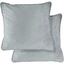 Serene Deco Silver Soft Velvet Geometric Cushion Cover - Size: 43 x 43cm - Wilko