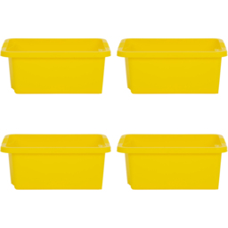 Wham 16L Yellow Stackable Storage Box 4 Pack - Wilko - thumbnail 1