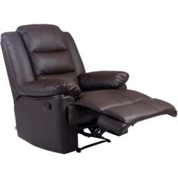 Furniture Online Loxley Brown Bonded Leather Manual Recliner Chair - Size: 110 x 85 x 93cm - Wilko - thumbnail 6