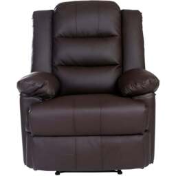 Furniture Online Loxley Brown Bonded Leather Manual Recliner Chair - Size: 110 x 85 x 93cm - Wilko - thumbnail 3