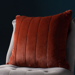 Paoletti Empress Rust Faux Fur Cushion - Size: 45 x 45 cm - Multi - Wilko - thumbnail 3