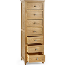 Julian Bowen Mallory 7 Drawer Narrow Chest of Drawers - Brown - Wilko - thumbnail 5
