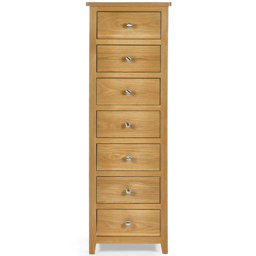 Julian Bowen Mallory 7 Drawer Narrow Chest of Drawers - Brown - Wilko - thumbnail 4