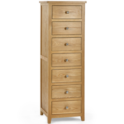 Julian Bowen Mallory 7 Drawer Narrow Chest of Drawers - Brown - Wilko - thumbnail 3