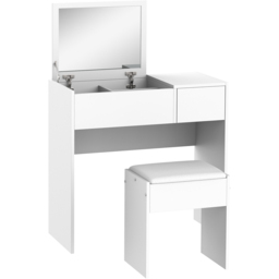 Portland White Dressing Table Set with Mirror - Size: 80 x 40 x 79cm - Wilko - thumbnail 3