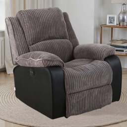 Furniture Online Postana Grey Jumbo Cord Manual Recliner Chair - Size: 103 x 93 x 93cm - Wilko - thumbnail 1