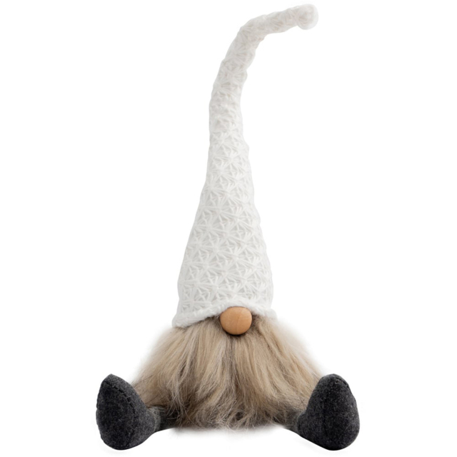 St Helens White Hat Fabric Santa Gonk Christmas Decoration - Size: 430 x 90 x 90cm - Wilko - image 1