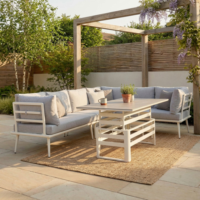 Iris 6 Seater Sofa Set - White - Wilko - image 1