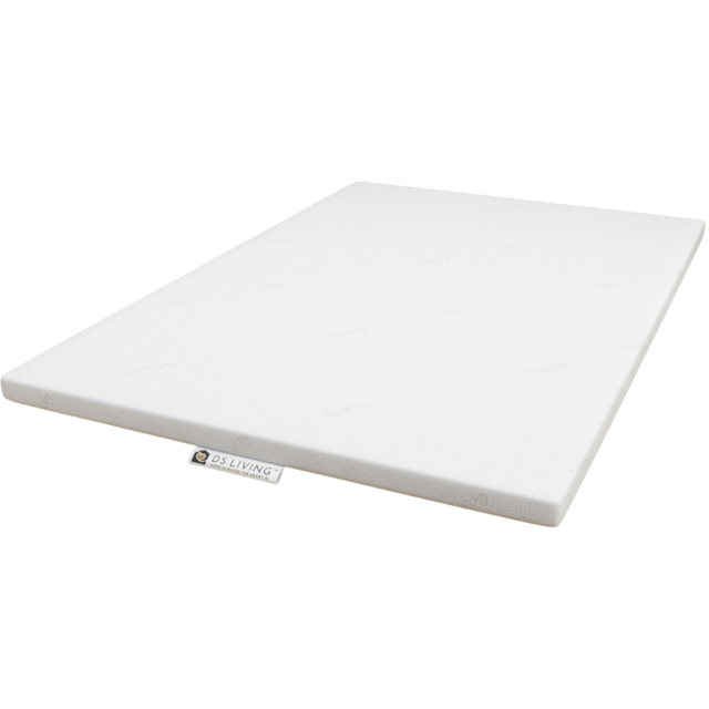 DS Living Deluxe King Size Memory Foam Mattress Topper - White - Wilko - image 1