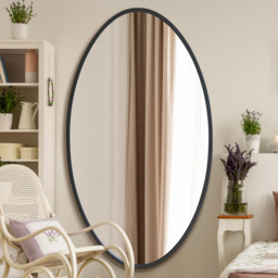MirrorOutlet The Ovale Frameless Oval Wall Mirror 180 x70cm - Size: 180 x 70cm - Clear - Wilko - thumbnail 3