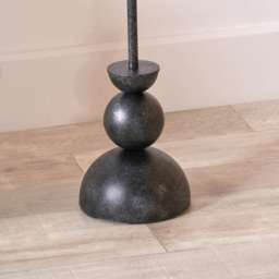 Pacific Lifestyle Vala White Textured Fabric Shade Graphite Metal Ball Floor Lamp - Size: 160 x 40 x 40cm - Grey - Wilko - thumbnail 4