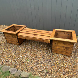Charles Taylor Knights Single Seater Planter Bench - Size: 40 x 125 x 47.5cm - Brown - Wilko - thumbnail 4