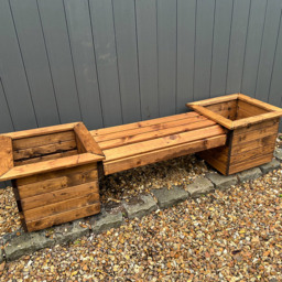Charles Taylor Knights Single Seater Planter Bench - Size: 40 x 125 x 47.5cm - Brown - Wilko - thumbnail 7