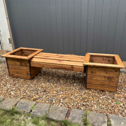 Charles Taylor Knights Single Seater Planter Bench - Size: 40 x 125 x 47.5cm - Brown - Wilko - thumbnail 3
