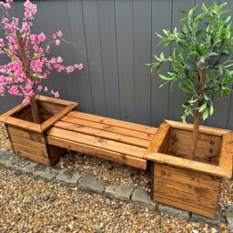 Charles Taylor Knights Single Seater Planter Bench - Size: 40 x 125 x 47.5cm - Brown - Wilko - thumbnail 6