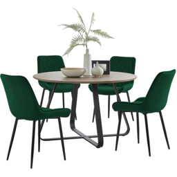 Furniturebox Fira Cesano 4 Seater Round Dining Set Green - Wilko - thumbnail 3