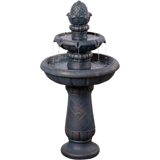 Teamson Home 2-Tier Antique Copper Birdbath Water Fountain 99cm - Size: 99 x 53 x 53cm - Black - Wilko - image 1