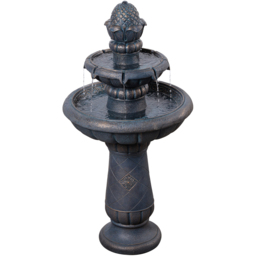 Teamson Home 2-Tier Antique Copper Birdbath Water Fountain 99cm - Size: 99 x 53 x 53cm - Black - Wilko - thumbnail 4